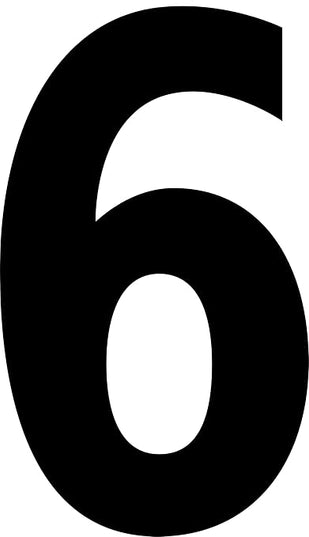 Mighty Line 6 Number Die Cut Location Markers, Large Decal Stickers for Pallet and Machinery Marking, Heavy-Duty, Peel and Stick Adhesive, Industrial Quality, 6"x10", Pack of 10, White