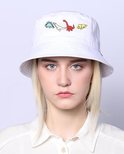 XYIYI Fashion Embroidery Bucket Hat Cotton Beach Fisherman Hats for Women Girls