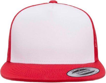 Yupoong 5-Panel YP Classic Trucker Cap | High Profile Flat Visor Snapback | OSFM | Bulk Packs Available