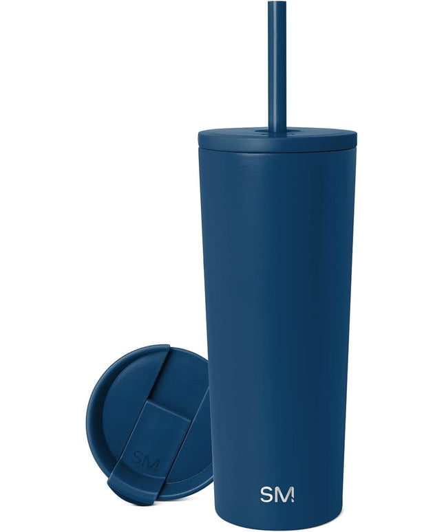 Simple Modern Insulated Tumbler with Lid and Straw | Iced Coffee Cup Reusable Stainless Steel Water Bottle Travel Mug | Gifts for Women Men Her Him | Classic Collection | 24oz | Slumberland