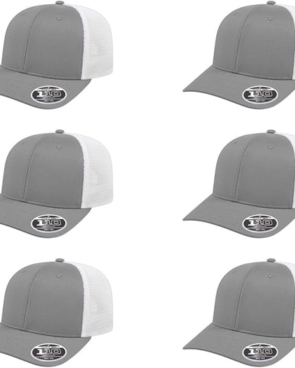 Cap America i8502 Flexfit 110 Premium Mid Profile 6-Panel Mesh Back Trucker Cap Hat w/UV Guard & Adjustable Snapback