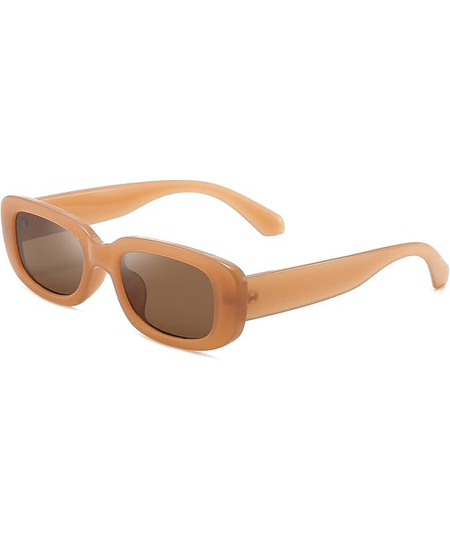 Dollger Rectangle Sunglasses for Women Men Trendy Retro Fashion Sunglasses UV 400 Protection Square Fram