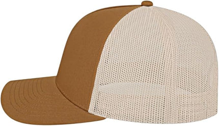 Cap America i3039 Classic 5 Panel Mid Profile Structured Trucker Mesh Back Cap w/ & Adjustable Snapback