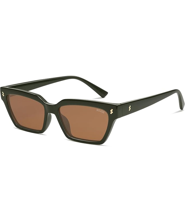 SOJOS Trendy Polarized Sunglasses Womens Men Retro Vintage 90s Cute Cat Eye Narrow Sun Glasses SJ2381