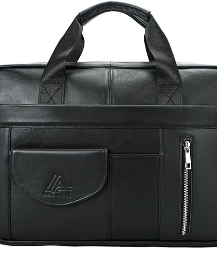 Genuine Leather Business Briefcase Laptop Handbag, Crossbody, Premium Quality, Spacious Design, Versatile Carrying Options