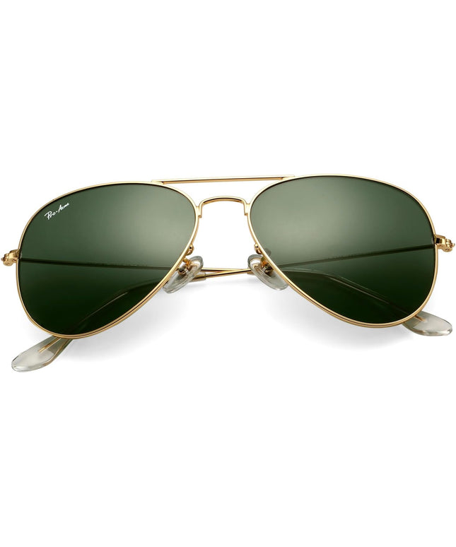 Pro Acme Classic Aviator Sunglasses for Women & Men Glass Lens Metal Frame UV400 Driver Sunglasses