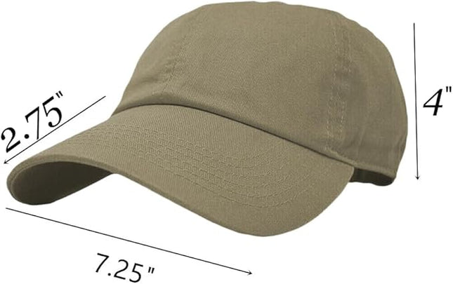 Glory Max 100% Cotton Baseball Cap Classic Plain Low Profile Golf Dad Hat Buckle Adjustable