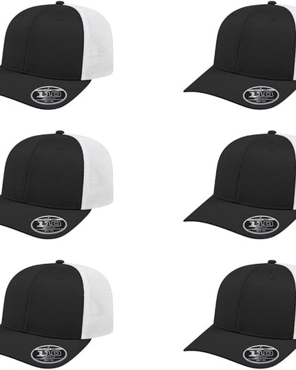 Cap America i8502 Flexfit 110 Premium Mid Profile 6-Panel Mesh Back Trucker Cap Hat w/UV Guard & Adjustable Snapback