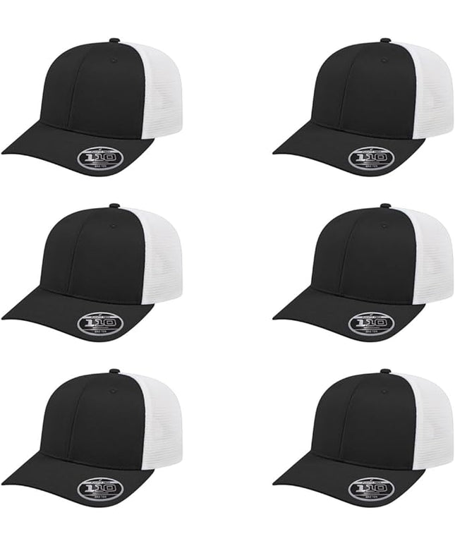 Cap America i8502 Flexfit 110 Premium Mid Profile 6-Panel Mesh Back Trucker Cap Hat w/UV Guard & Adjustable Snapback