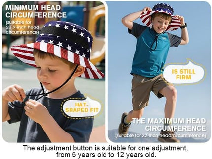 Century Star Outdoor Kids Sun Hat UPF 50+ Quick Dry Adjustable Bucket Hat Windproof Waterproof Beach Fishing Safari Hat