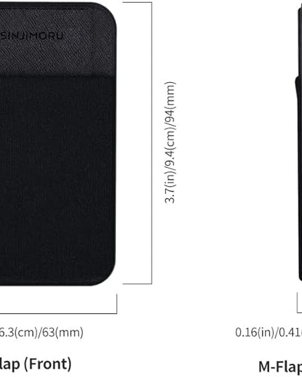 Sinjimoru Privacy Cover Magnetic Card Holder, Magnetic Phone Wallet Stick on as Credit Card Holder for MagSafe Compatible with iPhone 16 15 14 13 12 Series. M-Flap