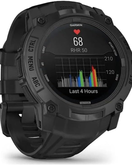 Wearable4U Garmin Instinct 3 Tactical Edition, AMOLED Display, 50mm, Rugged Outdoor GPS Smartwatch, Applied Ballistics Support, LED Flashlight, Multi-Band GPS, 10 ATM PowerBank Bundle