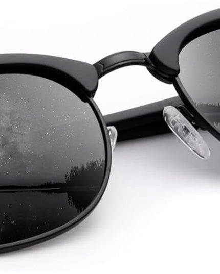 KALIYADI Sunglasses Men Polarized Sunglasses for Men Women Unisex Semi-Rimless Frame Retro Driving Sun Glasses UV Blocking