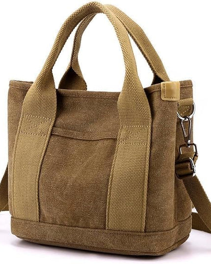 Small Tote Bag with Zipper, 2024 Canvas Multi-Pocket Crossbody Bag Shoulder Bag Satchel Hobo Bag Messenger Bag