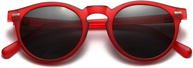 Gleyemor Vintage Polarized Sunglasses for Men Round Sunglasses UV400 Protection Retro Hand-crafted Acetate Frame