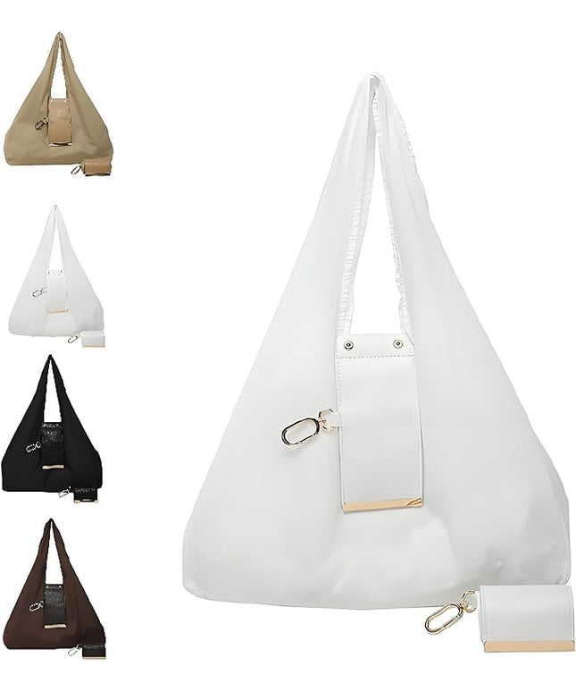 Keychain Tote Bag, Compact Handbag for Women, Expandable & Portable Purse for Daily Errands, Shopping, Work