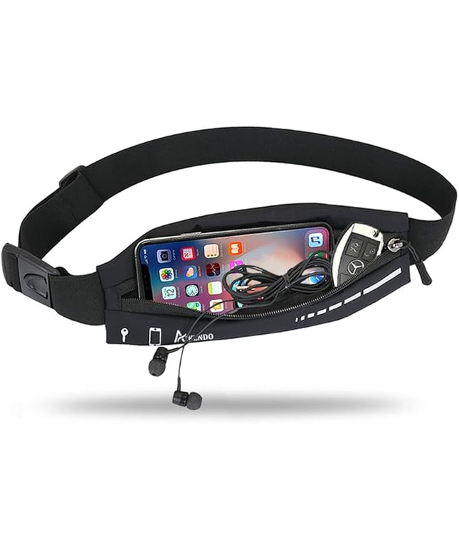 AIKENDO Slim Running Belt for Women Men,Runners Fanny Pack Phone Holder,Running Pouch Waist bag for Workout Jogging,Money Belt Running Gear Accessories