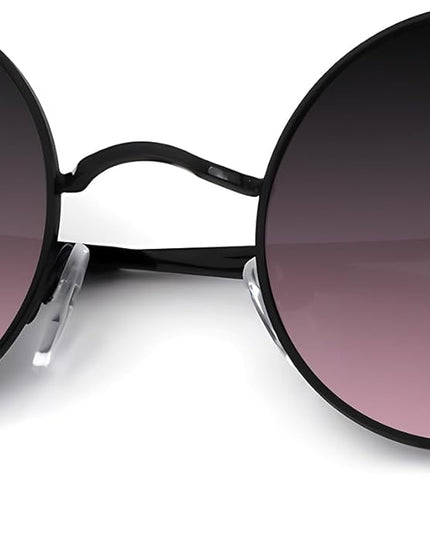 KALIYADI Round Polarized Sunglasses for Men Women Retro Metal Hippie Circle Style Sun Glasses UV Protection