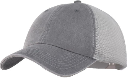 Vintage Washed Soft Crown Baseball Cap Plain Snapback Trucker Hat Men Women Adjustable Distressed Mesh-Back Ball Cap