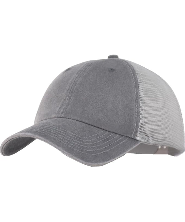 Vintage Washed Soft Crown Baseball Cap Plain Snapback Trucker Hat Men Women Adjustable Distressed Mesh-Back Ball Cap