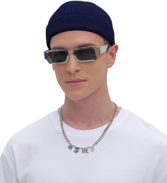 ROYBENS Thin Swag Wool Short Fisherman Beanie for Men Women, Knit Cuff Trawler Beanie Watch Hat, Soft Spring Fall Skull Cap