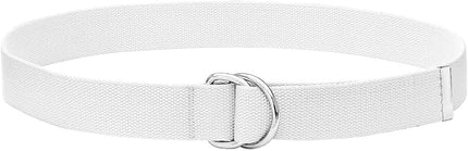 Falari Canvas Web Belt Metal Double D Ring Buckle for Men Women Casual Cloth Military Style Belt 1 1/2" Wide