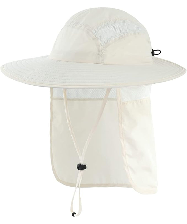 Home Prefer UPF 50+ Mens Wide Brim Fishing Hat with Neck Flap Sun Hat for Men Women Sun Protection Cap