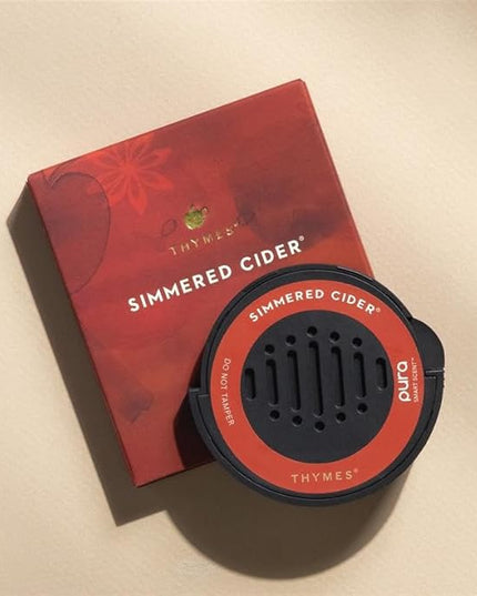 Thymes Pura Car Diffuser Refills – 2 Pack of Vehicle Air Fresheners – Air Freshener Car Accessories for Women & Men – Notes of Pressed Apple, Clove & Cardamom (Simmered Cider, Pack of 2)