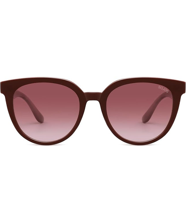 SOJOS Trendy Cat Eye Round Polarized Sunglasses for Women Fashion UV Protection Sunnies Sunglasses SJ2175