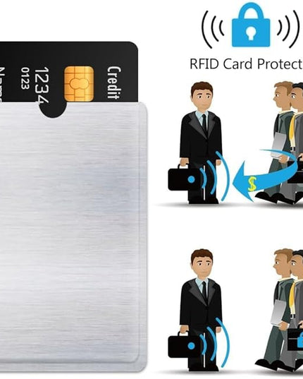 RFID Blocking Sleeve Anti Theft 4 Credit Card & 2 Passport Holder Wallet Pocket