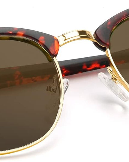 KALIYADI Polarized Sunglasses for Men and Women Semi-Rimless Frame Driving Sun glasses UV Blocking