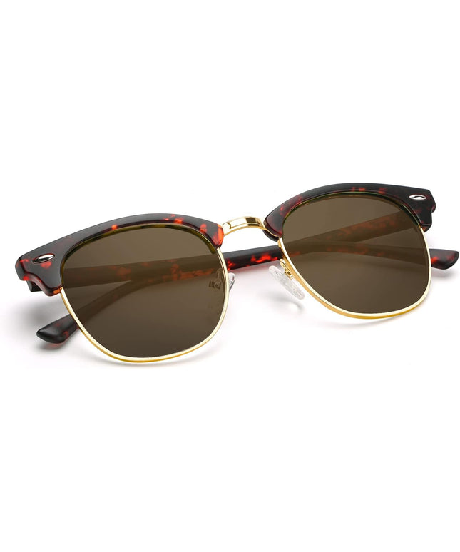KALIYADI Polarized Sunglasses for Men and Women Semi-Rimless Frame Driving Sun glasses UV Blocking