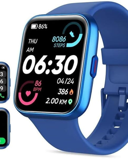 Smart Watch for Women Android & iPhone, Alexa Built-in, 1.8" Touch Screen Fitness Tracker with Answer/Make Calls, IP68 Waterproof Heart Rate/Sleep/SpO2 Monitor, Pedometer, 100+ Sport Modes, Dark Blue