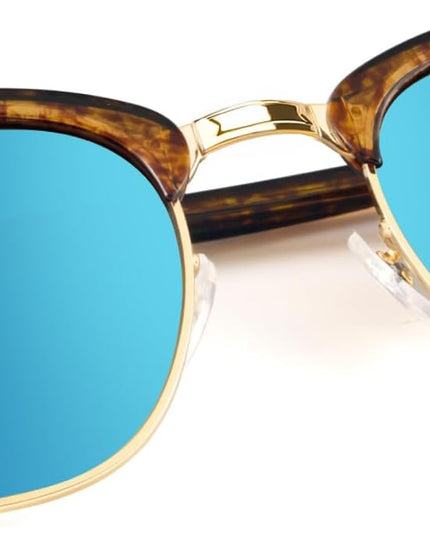 KALIYADI Polarized Sunglasses for Men and Women Semi-Rimless Frame Driving Sun glasses UV Blocking