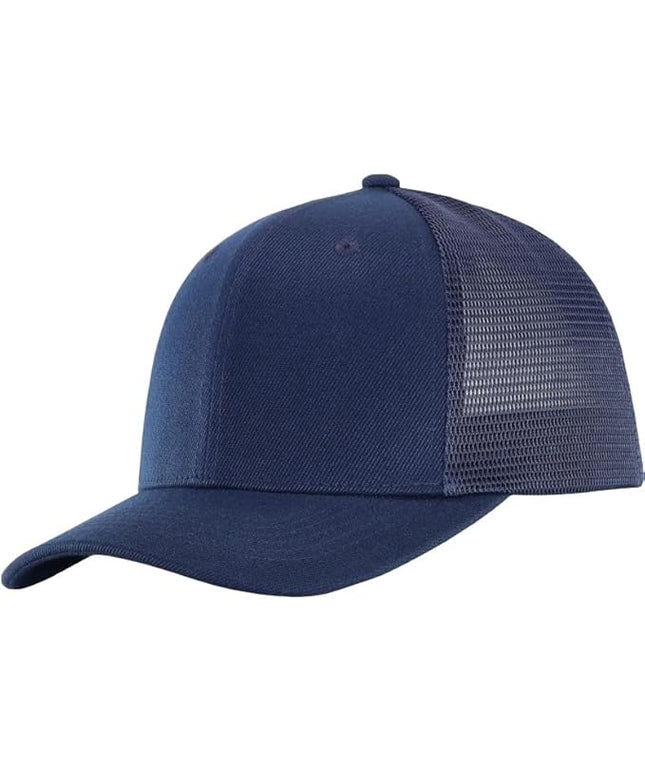Mesh Snapback Hat (M/L/XL/XXL) - Blank Structured Men's Trucker Hats-Baseball Caps - Adjustable Ball Cap