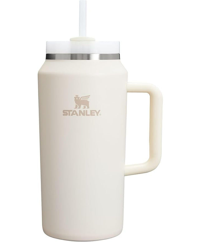 STANLEY Quencher H2.0 Tumbler with Handle & Straw 64 oz | Flowstate 3-Position Lid | Large Capacity for Travel & Sports | Insulated Stainless Steel Cup | BPA-Free | Cream 2.0