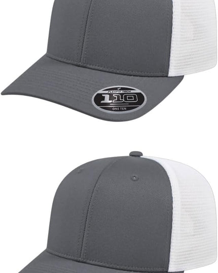Cap America i8502 Flexfit 110 Premium Mid Profile 6-Panel Mesh Back Trucker Cap Hat w/UV Guard & Adjustable Snapback