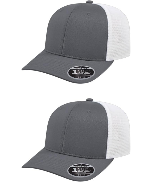 Cap America i8502 Flexfit 110 Premium Mid Profile 6-Panel Mesh Back Trucker Cap Hat w/UV Guard & Adjustable Snapback