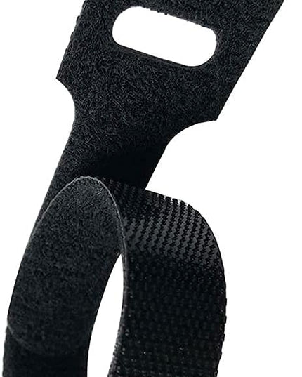 Cable Ties Reusable Black 50 Pack Cord Straps Hook and Loop Wire Wraps Keepers Clips Organizer Management Kit for tv pc Computer Charging Data Cables