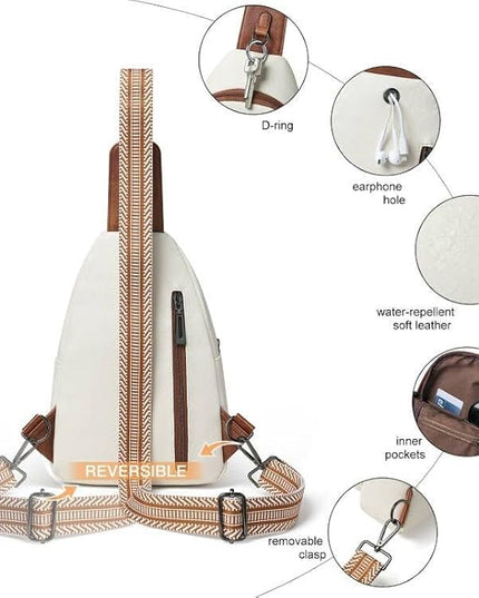 7L Sling Bag For Women Men Backpack Fanny Pack Crossbody Chest Travel Shoulder Belt Bags Purse Handbag PU Leather