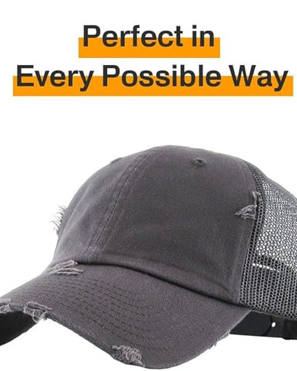 KBETHOS Vintage Washed Distressed Cotton Dad Hat Baseball Cap Adjustable Polo Trucker Unisex Style Headwear