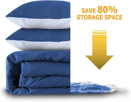 Vacuum Storage Bags 8 Large(31.49"x23.62"), Plastic Packaging Bags,Space Saver Sealer Bags, Airtight Compression Bags for Clothes, Pillows, Comforters, Blankets, Bedding