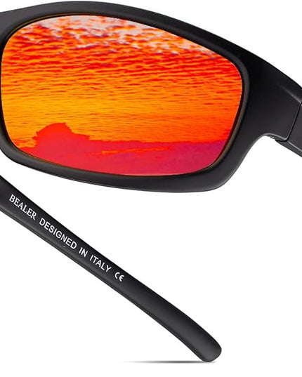 BEALER Polarized Sports Sunglasses for Men Lightweight TR90 Frame Sun Glasses Driving Cycling Fishing UV Protection Shades