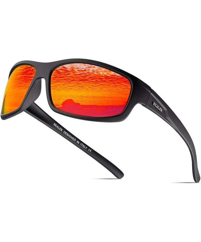 BEALER Polarized Sports Sunglasses for Men Lightweight TR90 Frame Sun Glasses Driving Cycling Fishing UV Protection Shades