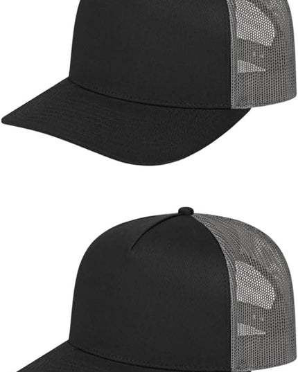 Cap America i3039 Classic 5 Panel Mid Profile Structured Trucker Mesh Back Cap w/ & Adjustable Snapback