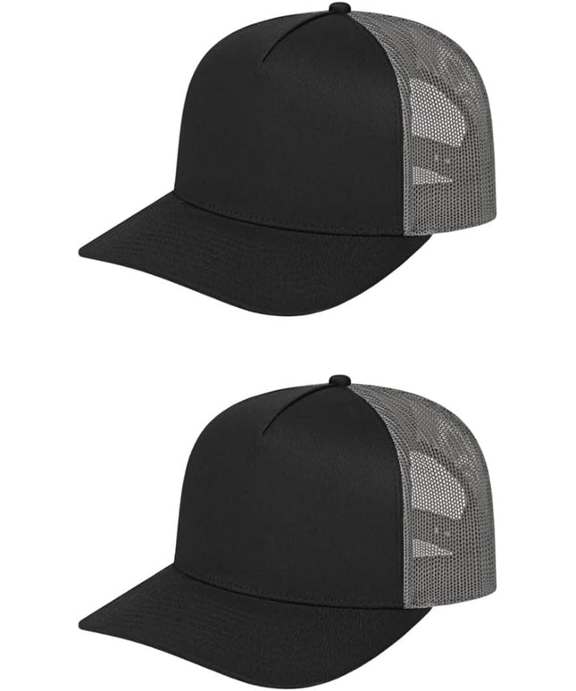 Cap America i3039 Classic 5 Panel Mid Profile Structured Trucker Mesh Back Cap w/ & Adjustable Snapback
