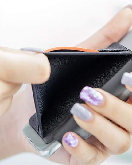 Sinjimoru Phone Grip Card Holder with Phone Stand, Secure Stick on Wallet for iPhone with Kickstand for Table. Sinji Pouch B-Grip Silicone Midnight Blue