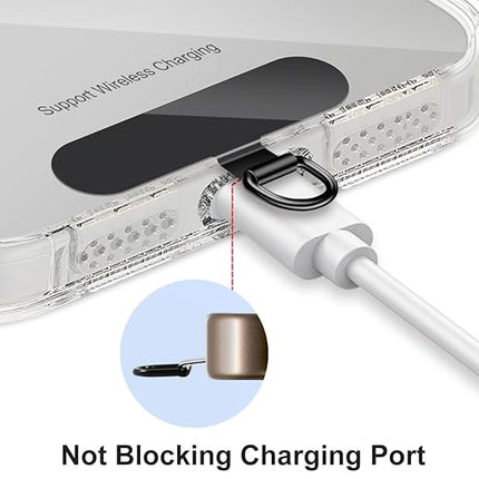 Phone Tether Tab for iPhone, 4 Pack Metal Lanyard Patch, Lanyard Strap Replacement Part for All Full Cellphone Cases (Black)