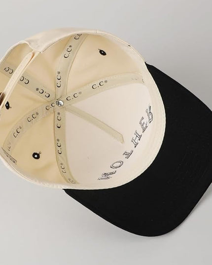 MIRMARU Two-Tone Vintage Canvas Trucker Hats for Men & Women, Adjustable Size Baseball Caps with Trendy Embroidered Design