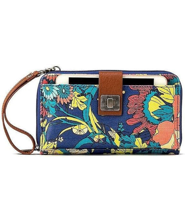 Sakroots Artist Circle Smartphone Crossbody in Coated Canvas, Detachable Wristlet Strap